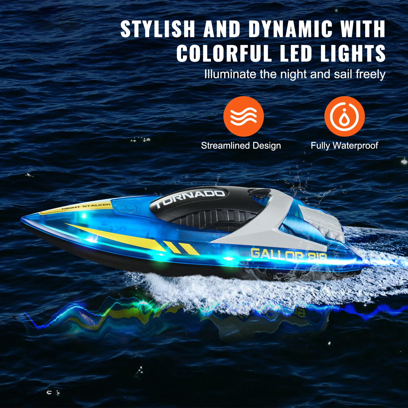 Waterproof Remote Control Speed Boat with Dual Motors