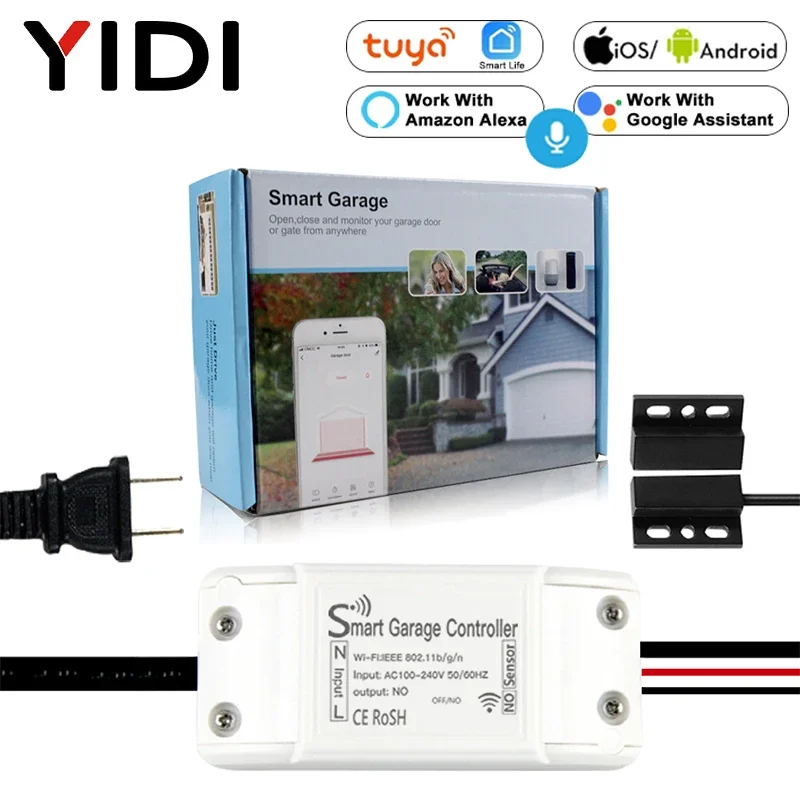 Tuya WiFi Smart Garage Door Controller Opener Monitor Sensor