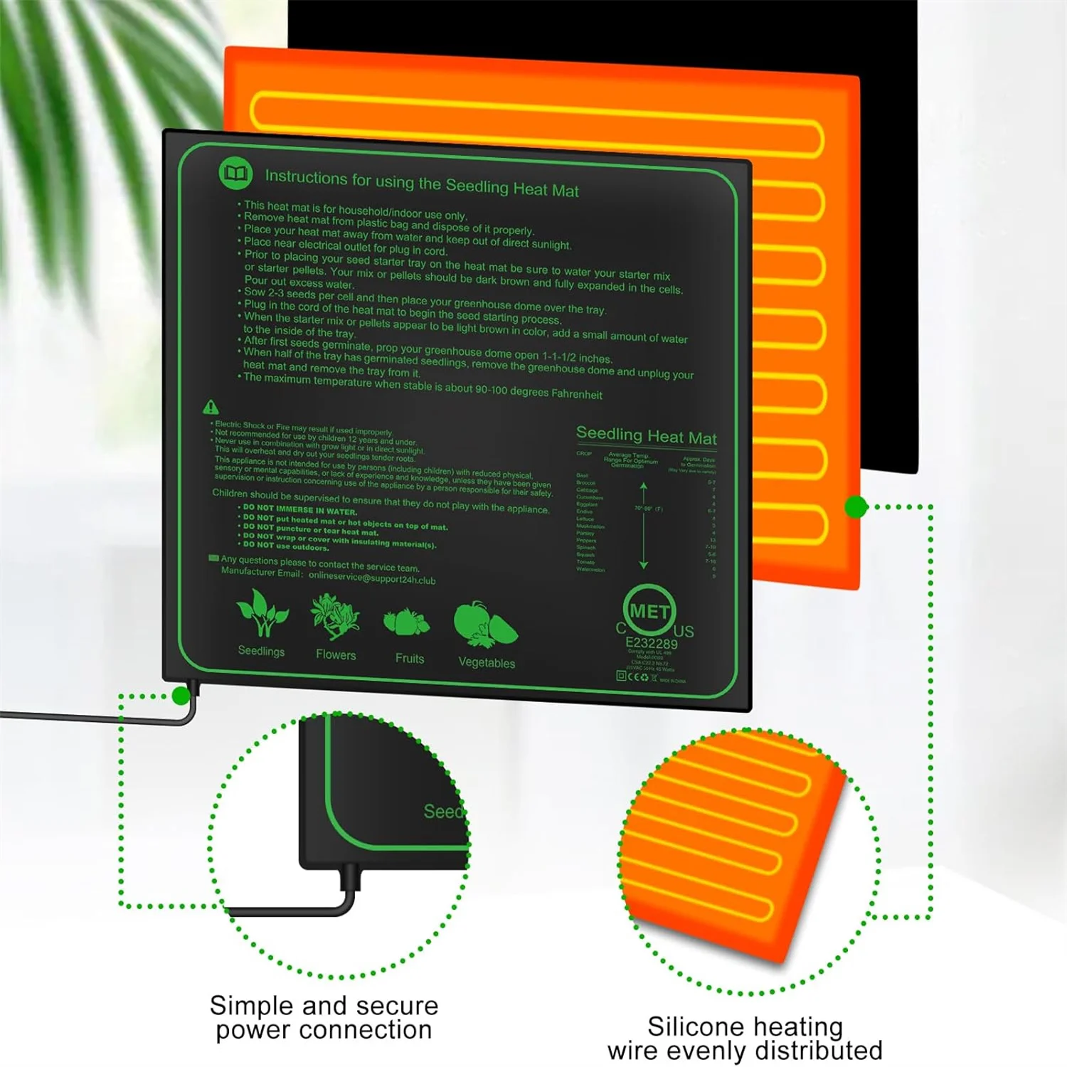 Seedling Heat Mat 10/25/50CM Indoor Plants Germination Heating Pad Propagation Clone Starter Mat EU/US/UK Plug seedling heat mat