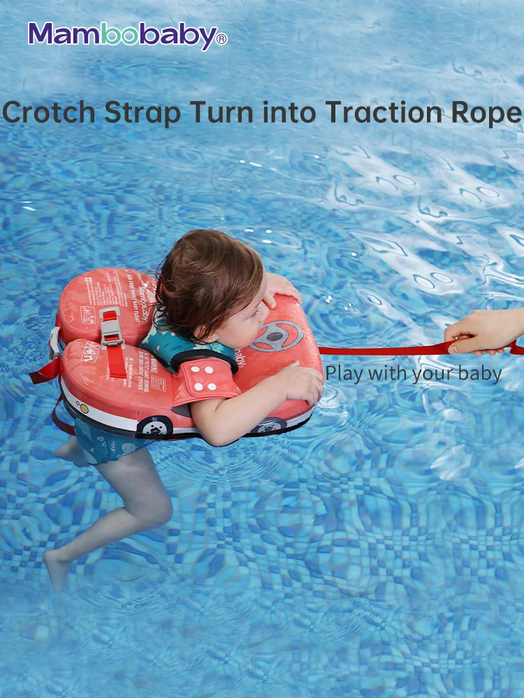 Mambobaby Baby Pool Float with Crotch Safe Strap for Infant Non-Inflatable Natation Buoy Children's Beach Toys 6-36 Months