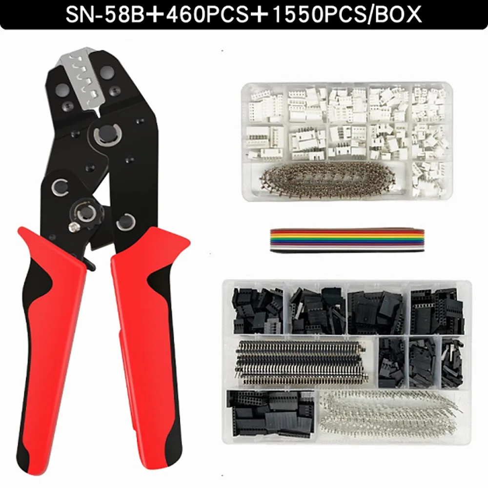 

DuPont Terminals Crimping Pliers SN-58B Tools Set For XH2.54 SM Plug Spring Clamp 2.8 4.8 6.3 VH3.96 JST Boxed Connector Kit