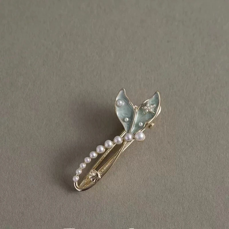 Super Fee Perle Fischschwanz Haarspange High-End-Seitenpony Clip Legierung Haarnadel Damenmode Entenschnabel Clip Haarschmuck