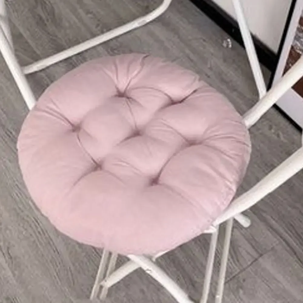 Durable Nap Pillow Round Pad Solid Color Thicken Seat Cushion Non-slip Round Cushion Winter 6