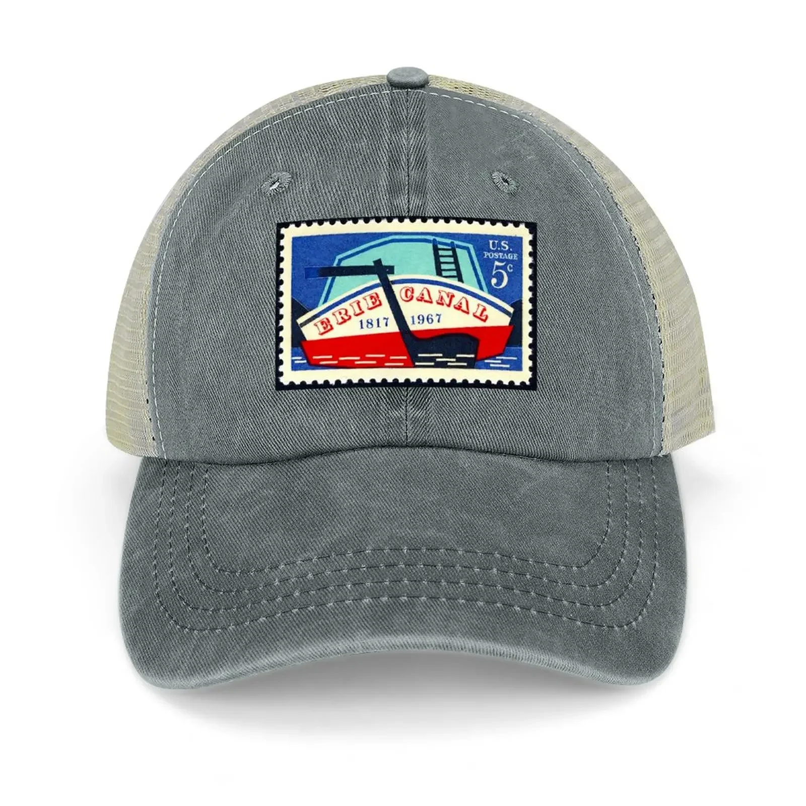 Erie Canal 150Th Anniversary Us Affrancatura Timbro, Erie Canal Waterway, Friggate, Barca, 5 Centesimi Us Affrancatura Timbro Cappello Da Cowboy