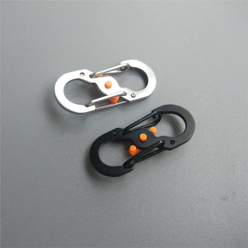 Outdoor Camping S Type Carabiner With Lock Mini Keychain Hook Anti-Theft Outdoor Camping Backpack Buckle Key-Lock Tool 1/5/10Pcs carabiner clips keychain carabiner
