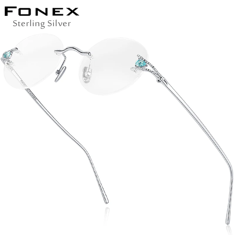 FONEX Sterling Silver S925 Glasses Frame Men 2022 New Prescription