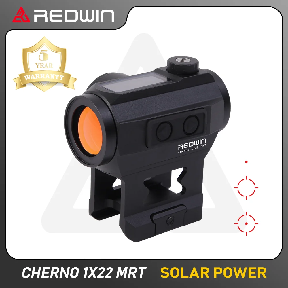 

Red Win Cherno 1x22 MRT Solar Red Dot Scope Multi Reticle 50000 hrs Shake Awake Picatinny Mount 1/3 Fully Co-witness for AR15