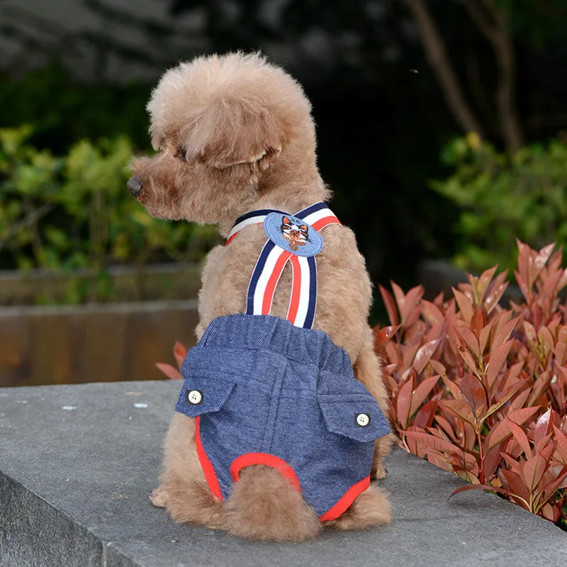 Cat Dog Female Panties Denim Strap Pet Shorts Small Dogs Cats Kitten Puppy Underclothe Anti-harassment Safety Panties dog shorts