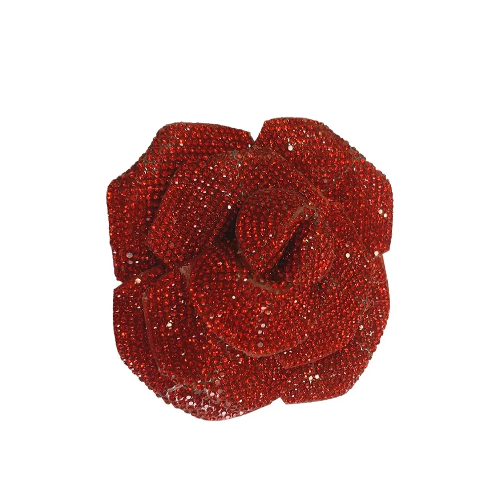 Sparkling 3D Rhinestone Rose Flower Embellishment