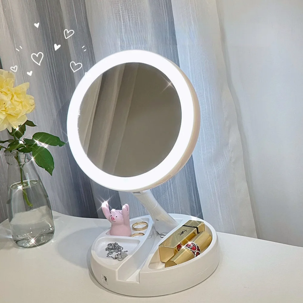 Sunlight 10x Magnifying LED Lighted Bathroom Countertop Vanity Mirror with  Dimme