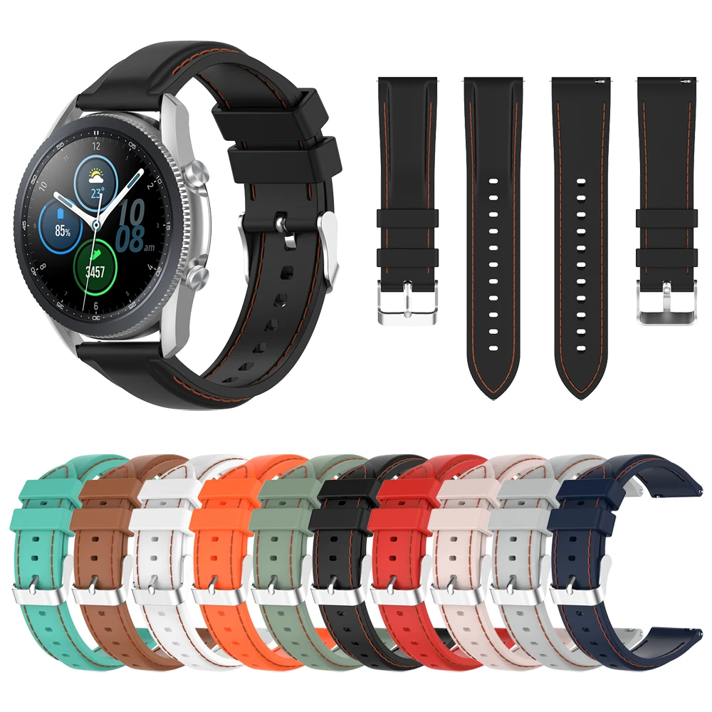 Cinturino In Silicone Per Sutura Per Samsung Galaxy Watch 3 45Mm 41Mm Cinturino Smartwatch Per Samsung Active 2/Gear S3 Cinturino Cinturino