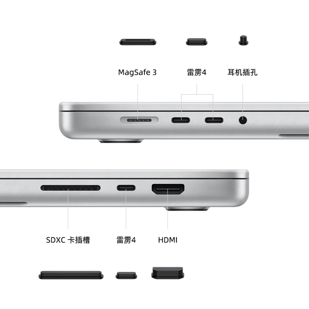 Silicone Anti Dust Plug Cover USB Ports For MacBook Pro 14 16 inch A2442 A2779 A2681