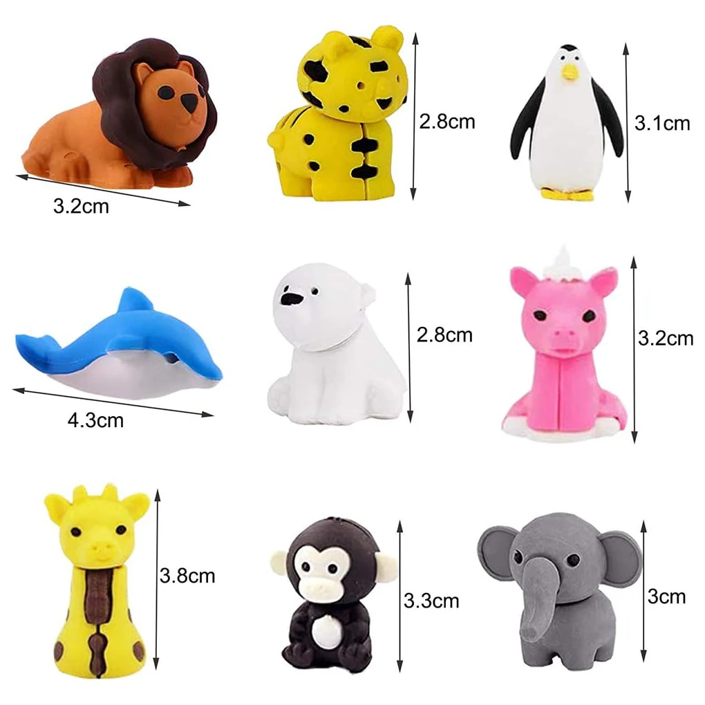 Animal Erasers Pencil Erasers Puzzle Erasers Desk Pets Mini Take Apart Erasers Toys for Party Favors,Classroom Students Prizes, 4