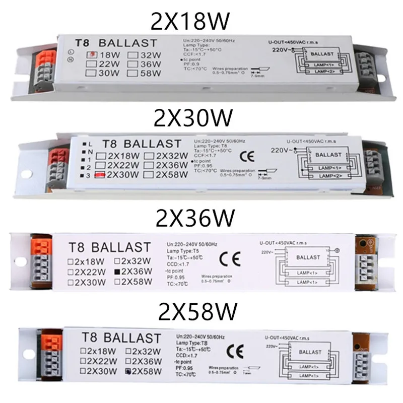 T8 2x18/30/36/58W Electronic Ballast For UV Germicidal Lamp Fluorescent Lamp