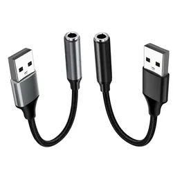 Enhanced Audio USB to 3.5mm Jack Adapter for Headsets and Microphones (Black and gray)