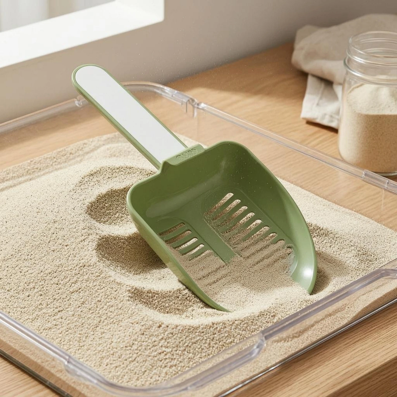 햄스터 모래 삽 세척 가능한 햄스터 모래 스쿠프 미세 메쉬 체 재사용 가능 오래..