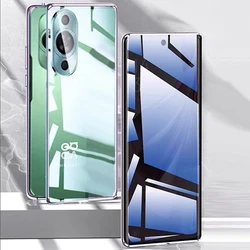 Double-sided Glass Magnetic Phone Case with 360° Protection and Anti-Peeping Feature for Honor X9 5G (PURPLE)