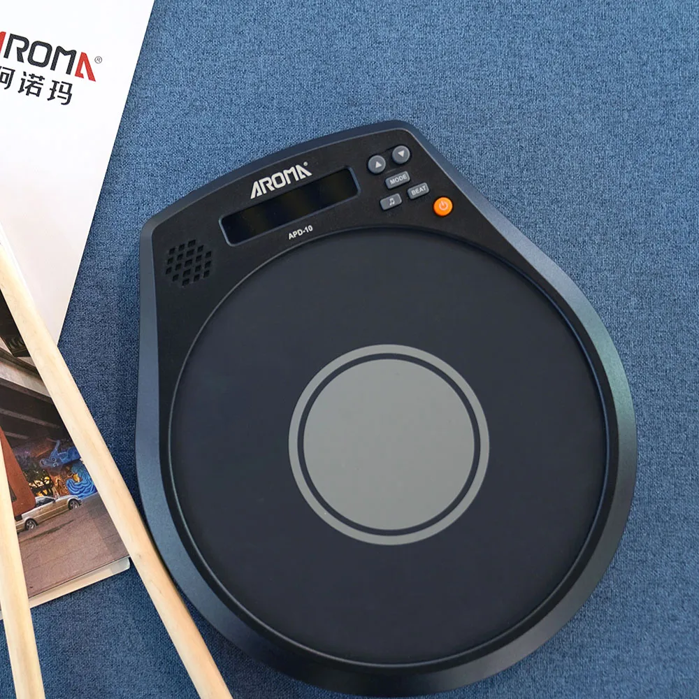 Aroma Electronic Dumb Drum Pad 8 Inch Rechargeable Multifunction Digital Electric Speed Detection Metronome Practice Drum