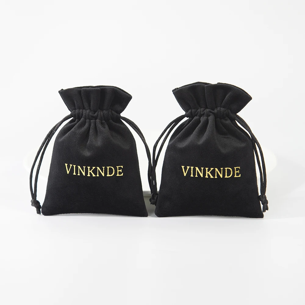 100pcs Drawstring Velvet Bag Custom Logo Jewelry Rings Earrings Packaging Organizer Bag Wedding/Christmas Favor Candy Gift Bags