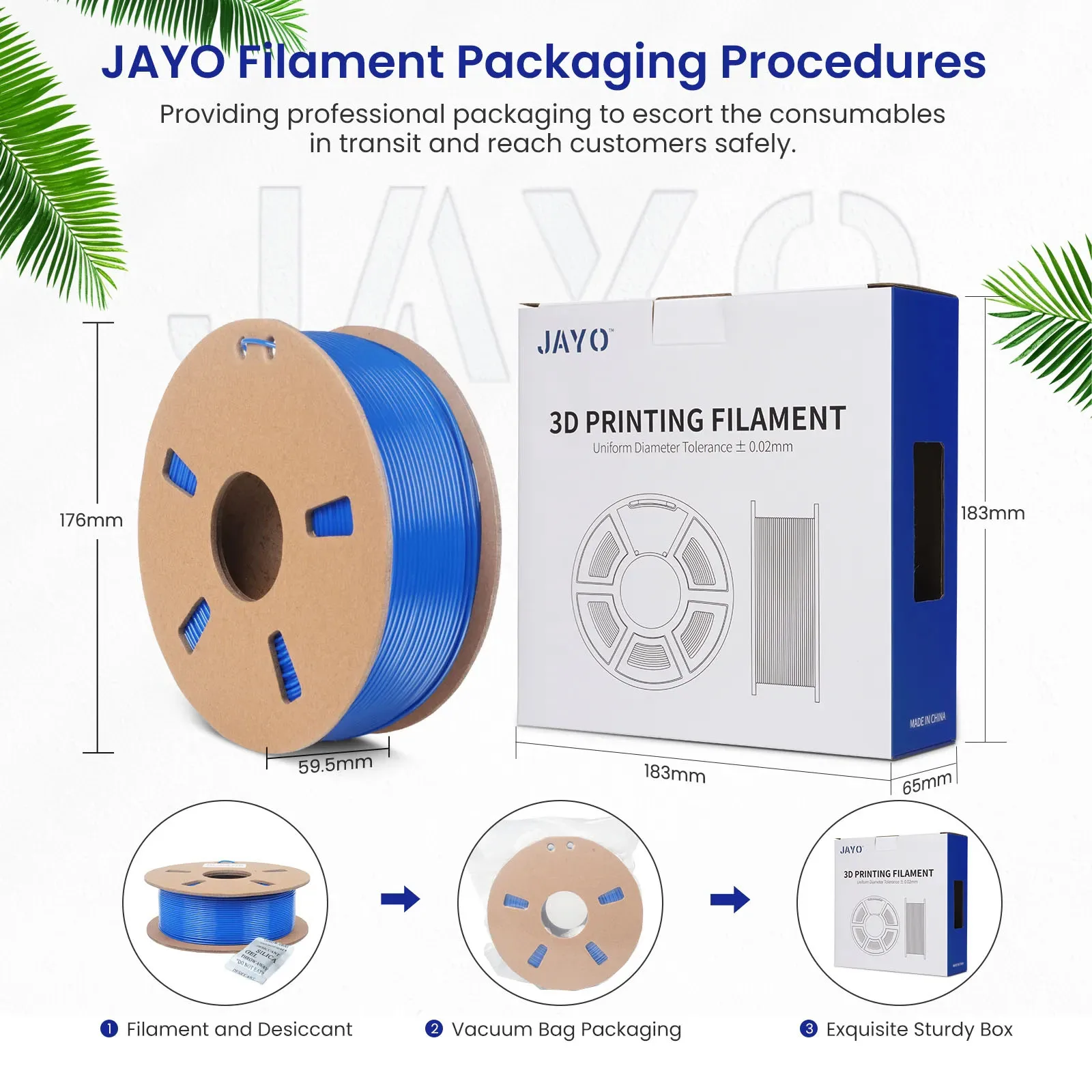 3D Filament PETG 1.1kg, Blue, Jayo