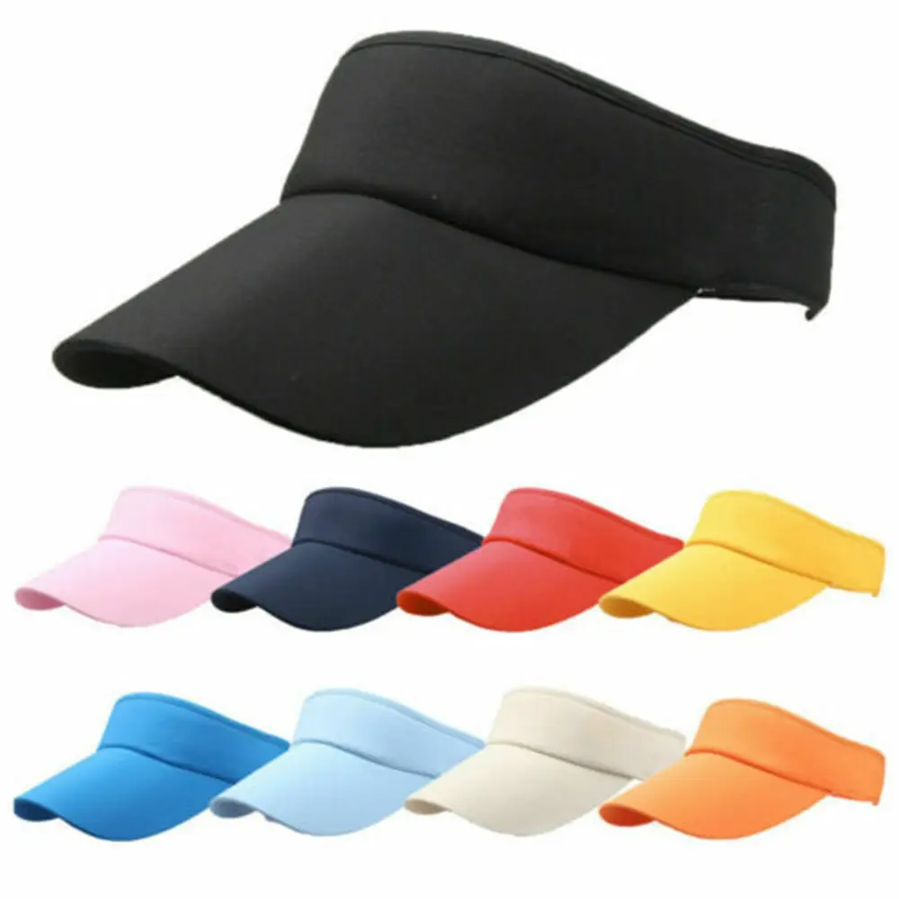 Men Women Hat Vizor Sun Visor Adjustable Sports Tennis Golf Headband Cap Unisex Tennis Caps Yoga Baseball Hats
