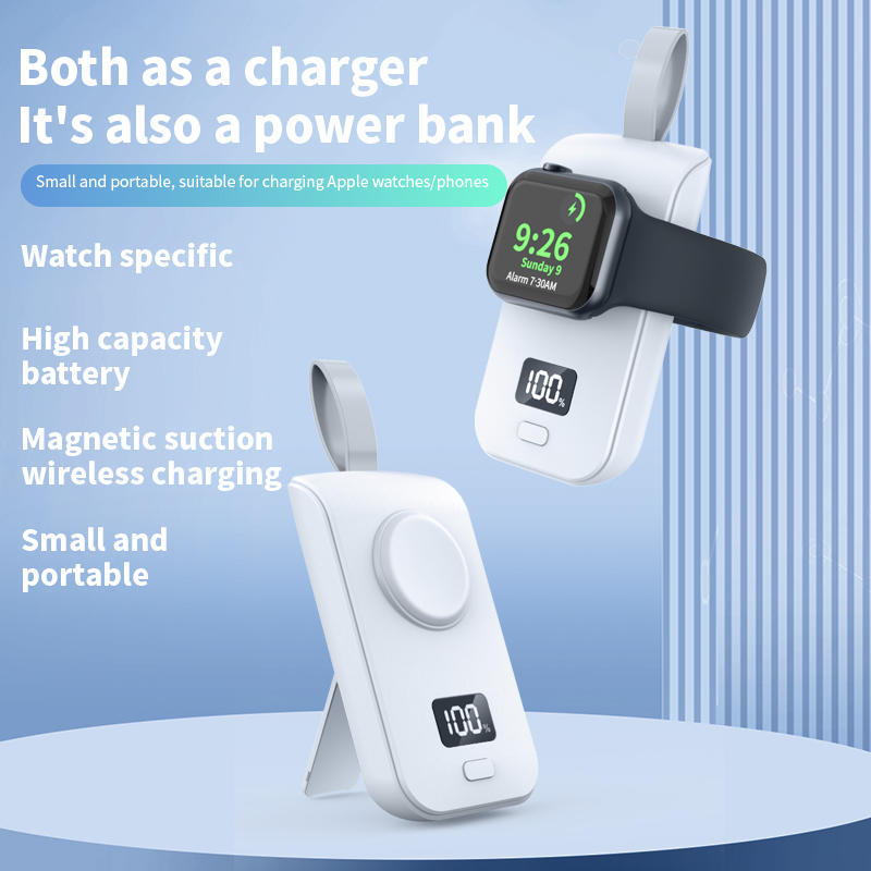  Portable Wireless Charger Power Bank For Apple Watch 8 7 6 5 4 3 SE Ultra for iWatch Magnetic charging station 