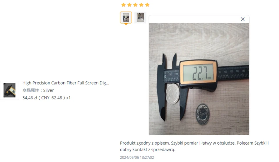 Description Picture 4 of itemHigh Precision Carbon Fiber Full Screen Digital Display Vernier Calipers High Precision 0-150mm Electronic Calipers Measure Tool