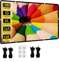 72-100-120 Inch 4k projector screen，Portable Foldable Projector screen High Density White Less Creases, Outdoor Home Office