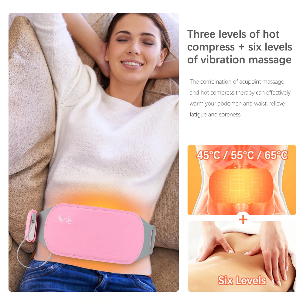 Pink Lycra Menstrual Heating Pad Abdominal Massager
