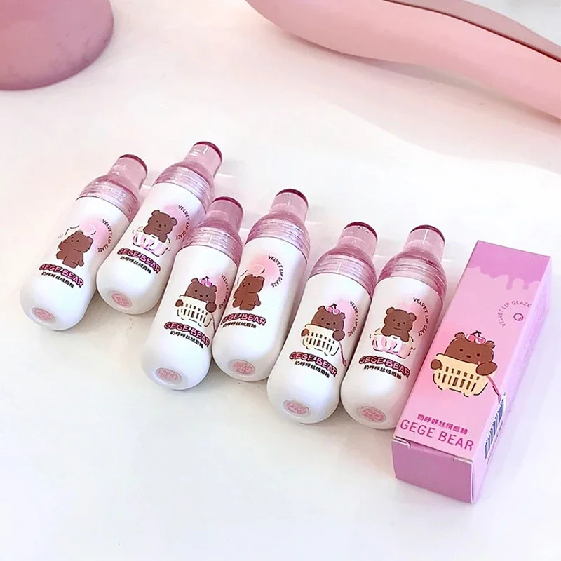 Velvet Matte Lip Gloss Moisturizer Non-Stick Cup Dyeing Lipstick Waterproof Long Lasting Lip Tint Mud Korean Cosmetics 6Colors lip gloss lip makeup lip glaze lip tint