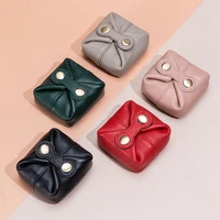 Sac à cosmétiques en cuir véritable pour femmes, pochette de maquillage mignonne, petite boîte à clés pour écouteurs, étui de rangement pour rouge à lèvres, Mini porte-monnaie à la mode 3