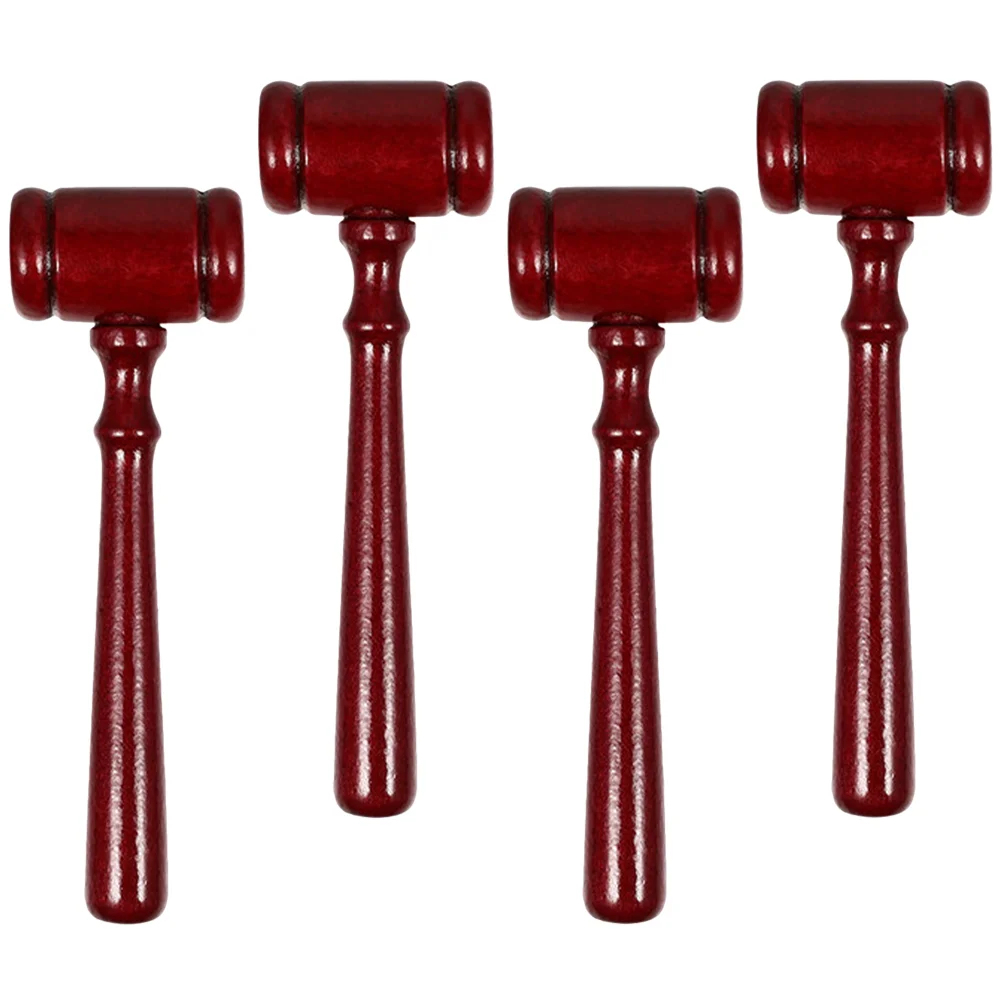 

4 Pcs Judge Hammer Court Gavel Auction Gravel Educational Wooden Small for Toys