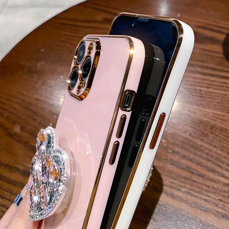 Cuore Del Diamante Per Il Caso di Honor X7 X7A X8 4G 5G X8A X9A 9X Pro 10i 10Lite X30i X40i X50i 70 80 90 Staffa di Placcatura Molle di TPU_voghion.com