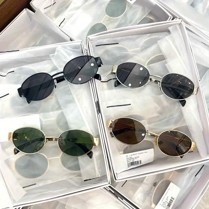 Retro Steampunk Sunglasses Vintage Women's Metal Oval Sunglasses Ladies Classic UV400 Sunscreen Eyewear