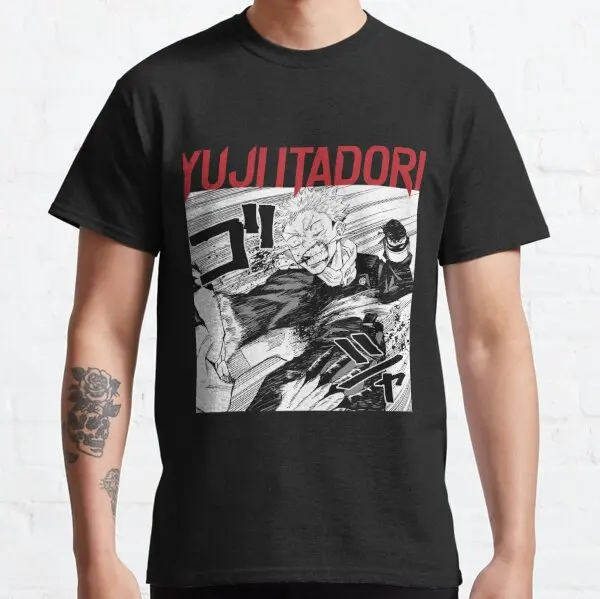 Men's Vintage Anime Graphic T-Shirt - Gojo Satoru Manga Design, 100% Cotton, Funny Short Sleeve Tee Gift