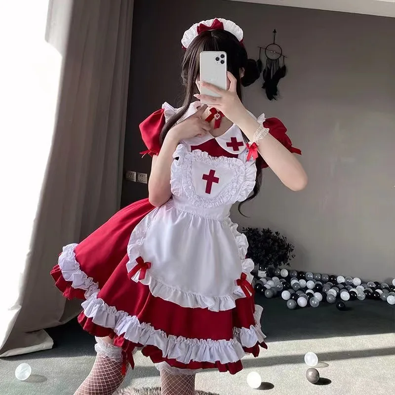 Second Yuan Day Maid Dress Soft Sister Cute Big Size Maid Lolita Dress Daily Lolita Costume Victorian Blouse lolita dress lolita cosplay costumes lolita blouses