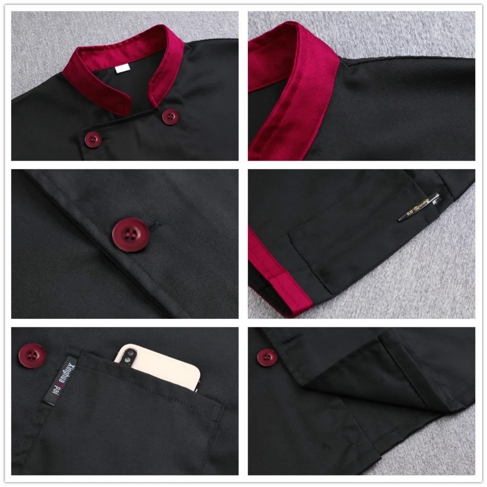 Chef Uniform Unisex Short sleeve Breathable Double Breasted Restaurant Food Service Hotel Waiter