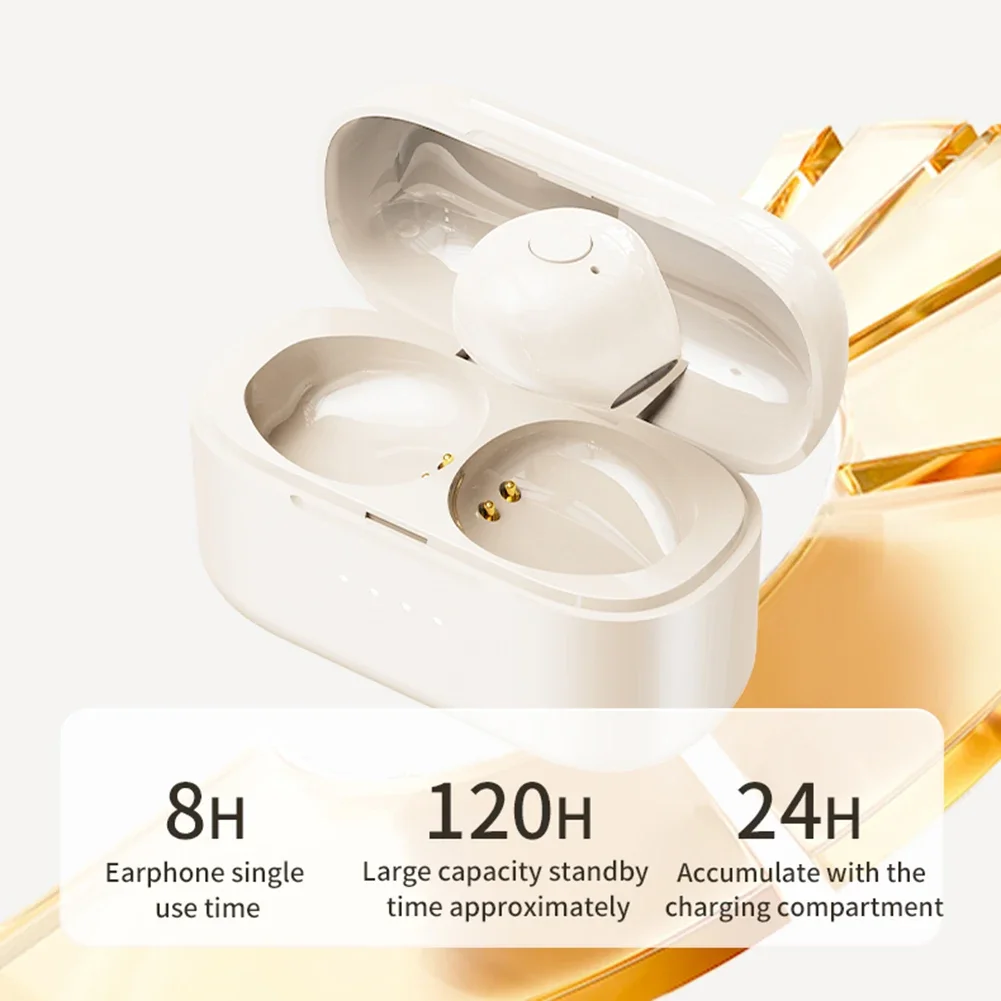 Invisible Earphones Bluetooth-Compatible 5.4 with Charging Case Mini Headphones Tiny Discreet Hidden Earphones for iPhone Xiaomi