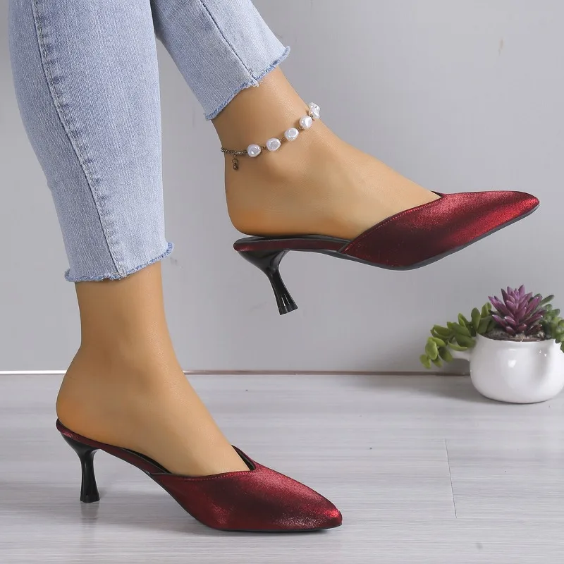 Eleganckie damskie szpilki ze skóry ze szpiczastym noskiem lato_voghion.com