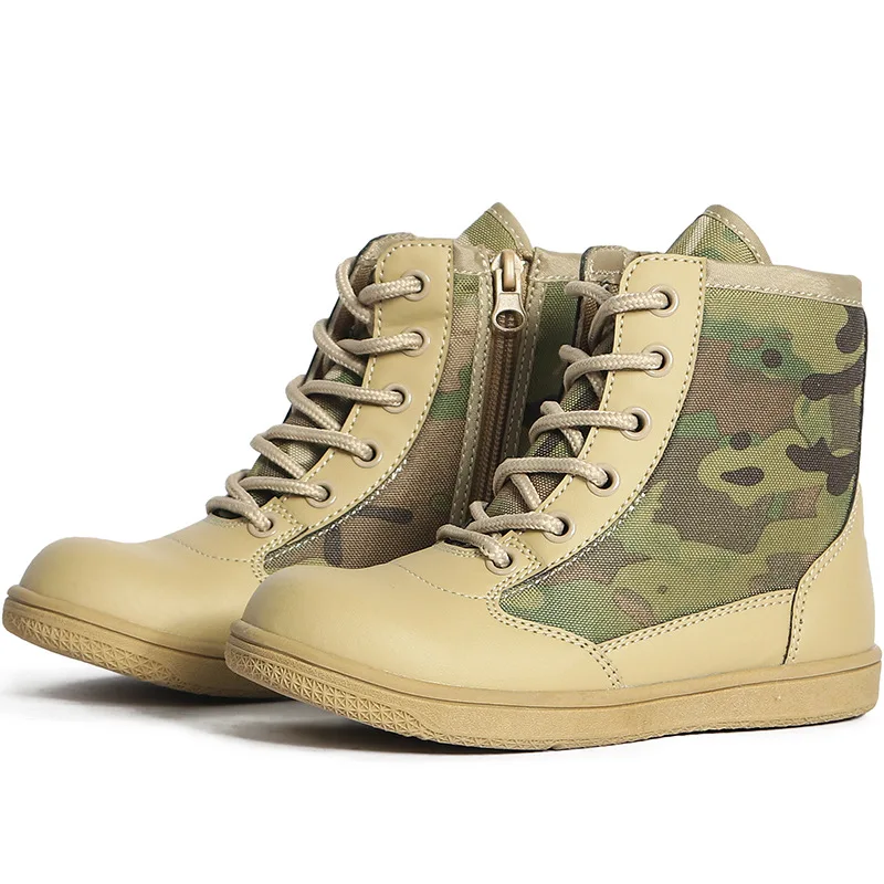 

Boys Training Shoes Military Training Parent-child Boots Summer Canvas Tactics Men Mountaineering Boots Work Safety Shoes 20233