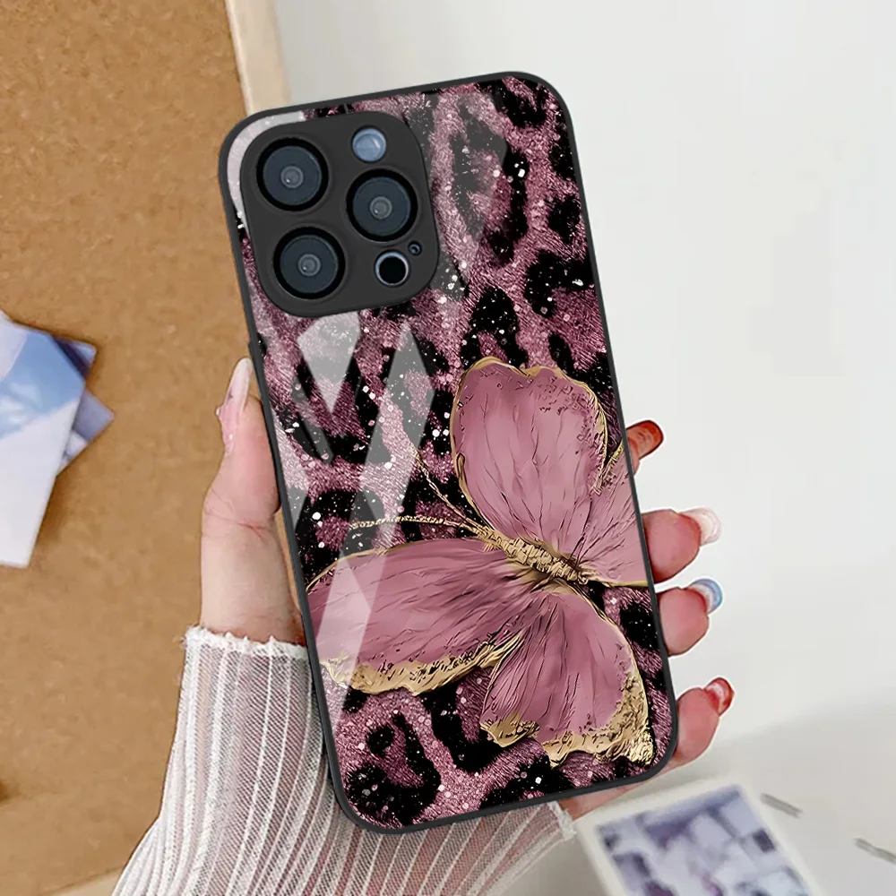 Butterfly Leopard Print Shockproof Phone Case
