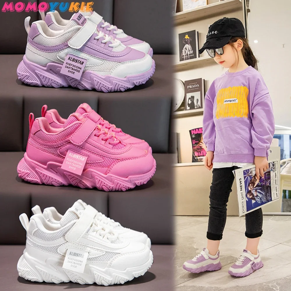 Spring New Kids Sneakers shoes PU Girls Casual Mesh Solid Pink Light Boys White Hook & Loop Children Non-slip Sports Shoe sports shoes,kids sneakers,kids shoes,kids sports shoes