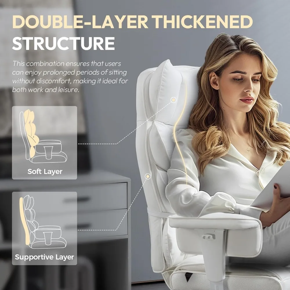 Big and Tall Office Chair with Pocket Spring Cushion and Lumbar Support,High Back Computer Gaming Chairs with Adjustable Armrest 2