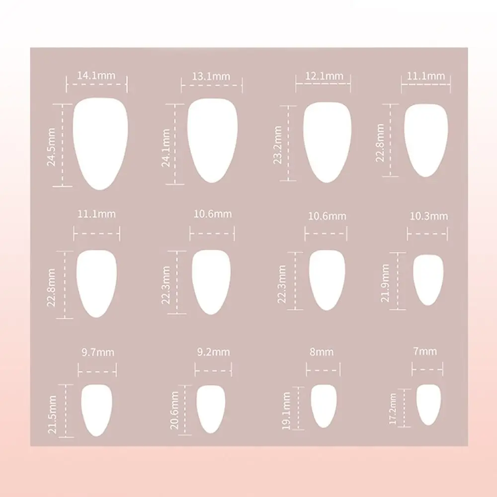 24pcs Manicure Long Almond False Nails French White Edge Fake Nails Detachable Aurora Flower Press on Nails DIY