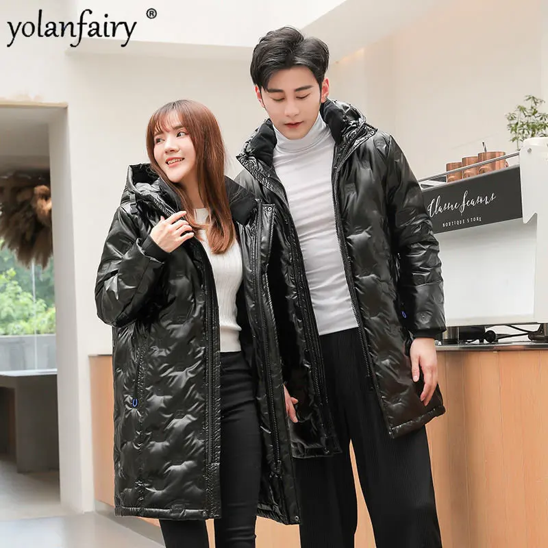 Puffer Jacket Men and Women Clothing 2022 New Down Jacket Bright Face Korean Trend Loose Couple Winter Thick Warm Coat Abrigos