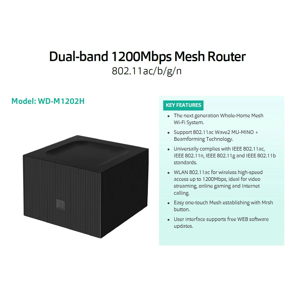 Mesh Network Router System 2.4g 5.0ghz 1200mbps Roteador de Rede Fácil Configuração Ponte sem Fio Wifi Range Extender - Imagem 3