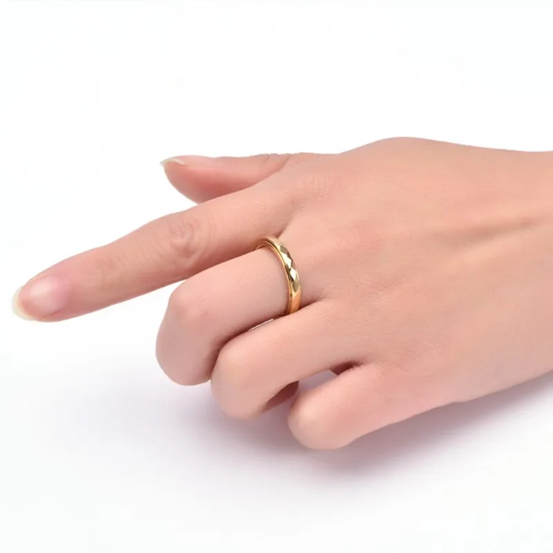 Anelli in acciaio inossidabile da uomo sottile da 3 mm Anelli per feste di fidanzamento in acciaio inossidabile da donna per ragazza Taglia 5-12 Accessori per fedi nuziali - immagine 5