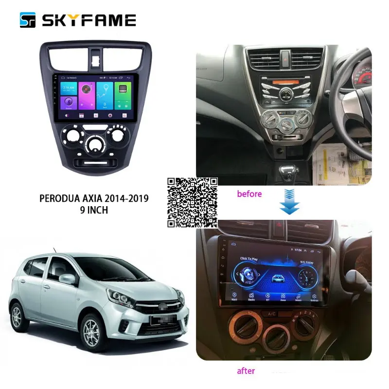 Per Perodua Axia B200 2014-2019 Skyfame 4 + 64G Autoradio Stereo Sistema Multimediale Android Lettore Dvd Di Navigazione Gps