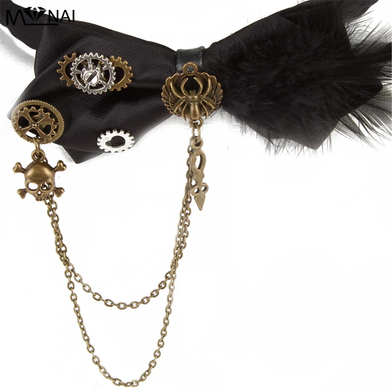 Gothic Bowtie Steampunk Gears Chains Necktie neck tie