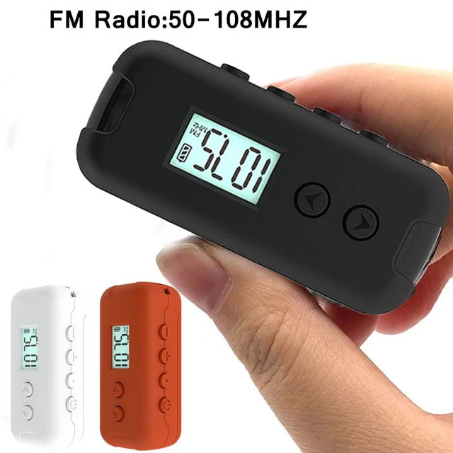 Mini radio FM de poche portable avec écran LCD, récepteur Z successif,  écouteur 108mm, affichage de l'heure, alimentation 2 * AAA, 50-3.5 -  AliExpress